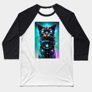 Galactic Guardian | The Cyberpunk Cat Baseball T-Shirt